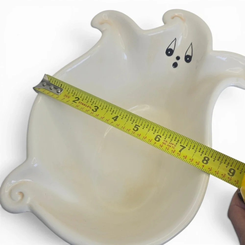 Johanna Parker Large Ghost Nesting Bowl Halloween Transpac Ceramic Serving Bowl
